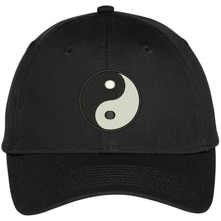 - Trendy Apparel Shop Chinese Yin Yang Dark Bright Embroidered Baseball Cap - Black