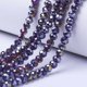 thumbnail image 1 of Electroplate Glass Beads Strands Opaque Solid Color AB Color Plated Faceted Rondelle DarkSlate Blue 4x3mm Hole: 0.4mm about 113~115pcs/strand 41~42cm, 1 of 2