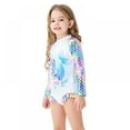 thumbnail image 6 of LOVEBAY Little Girls Rash Guard Sets One-Piece Swimsuit Bathing Suit Kids Sun Protection Swimwear Beach Sunsuits with Hat, Size 8-9 Years, 6 of 8