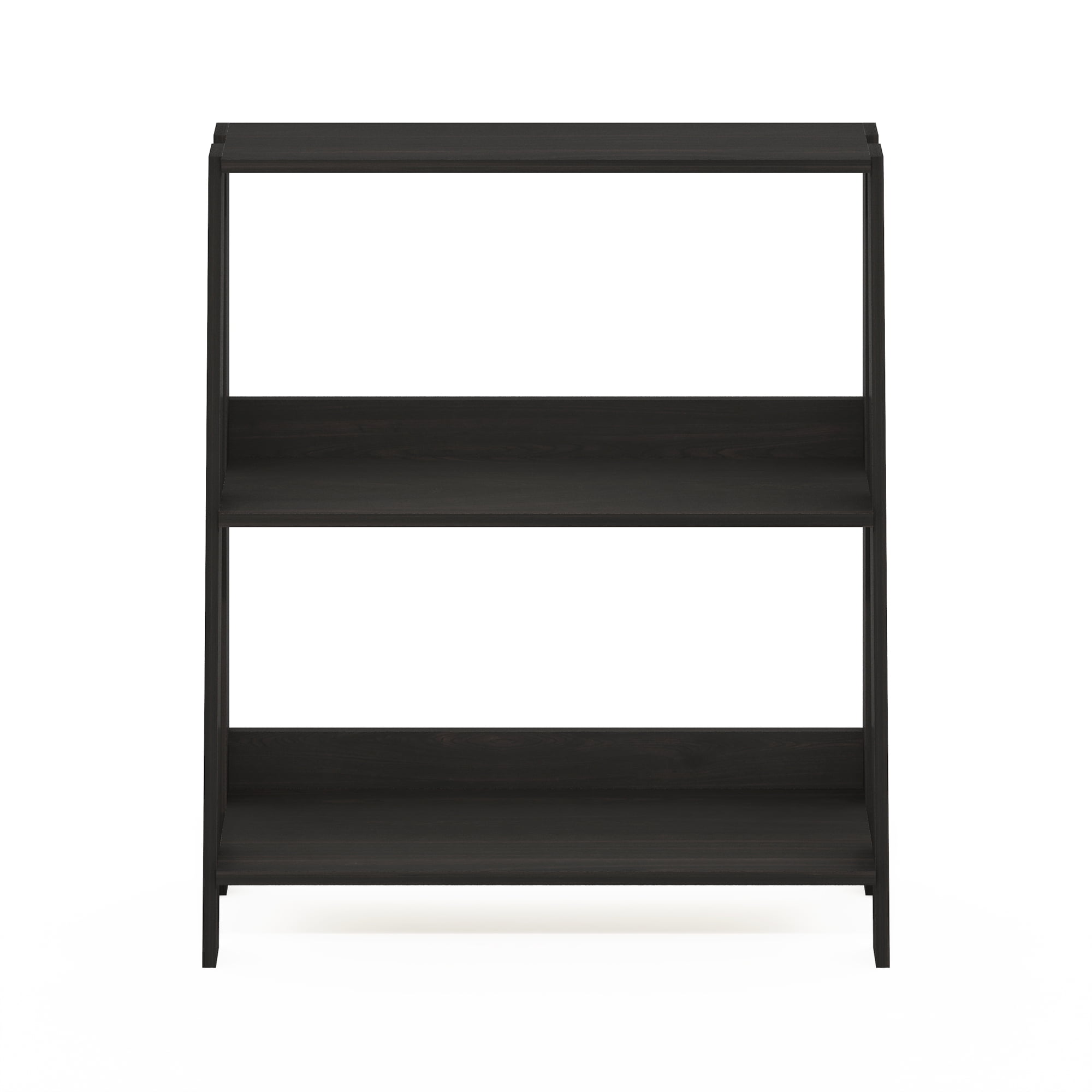 Furinno Ladder Bookcase Display Shelf, 3-Tier, Espresso