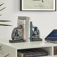 thumbnail image 4 of Danya B. Kneeling Figure Sculptures Polyresin Silver and Black Finish Bookend Set of 2, 4 of 10
