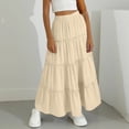 thumbnail image 2 of Wxolcjlv Womens Tiered Maxi Skirt Elastic Waist Ruffle Flowy Skirts, 2 of 4