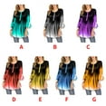 thumbnail image 2 of Gradient Color T Shirt Women Casual Button Round Collar Ruffle Sleeve Blouse Swing Loose Top, 2 of 7