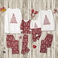 thumbnail image 1 of Conjuntos de pijamas familiares a juego para Navidad Conjuntos de pijamas de fiesta blancos con estampado de letras y posicionamiento, 1 of 4