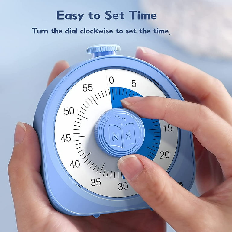 Visual Timer Silent Classroom Timer with Night Light, 60 Minutes Countdown  Timer for Kids and Adults, Time Management Tool (Blue)