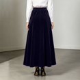 thumbnail image 6 of Wxolcjlv Womens Velvet Maxi Skirt Elastic Waist Pleated Full Cut Skirts, 6 of 6
