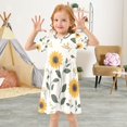 thumbnail image 3 of FORMRS Girls Short Sleeve Dress Summer Casual Round Neck A-line Beach Sundress, Sizes 2T-8T, Sunflower Pattern, 3 of 8
