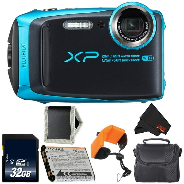 Fujifilm FinePix XP120 Digital Camera (Sky Blue) 600019758 + 32GB SDHC