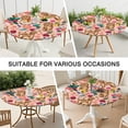 thumbnail image 7 of Dogs with Flowers Round Fitted Tablecloth with Elastic Edge,Dining Table Cover Waterproof,Outdoor Round Tablecloth for Camping,Dining,Indoor and Outdoor, 7 of 7