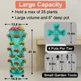 thumbnail image 3 of Stackable Planter with Wheels and Tools, Indoor Outdoor Gardening Pots - 7 Tier Vertical Garden Planter, Teal, 2 Set, 3 of 7