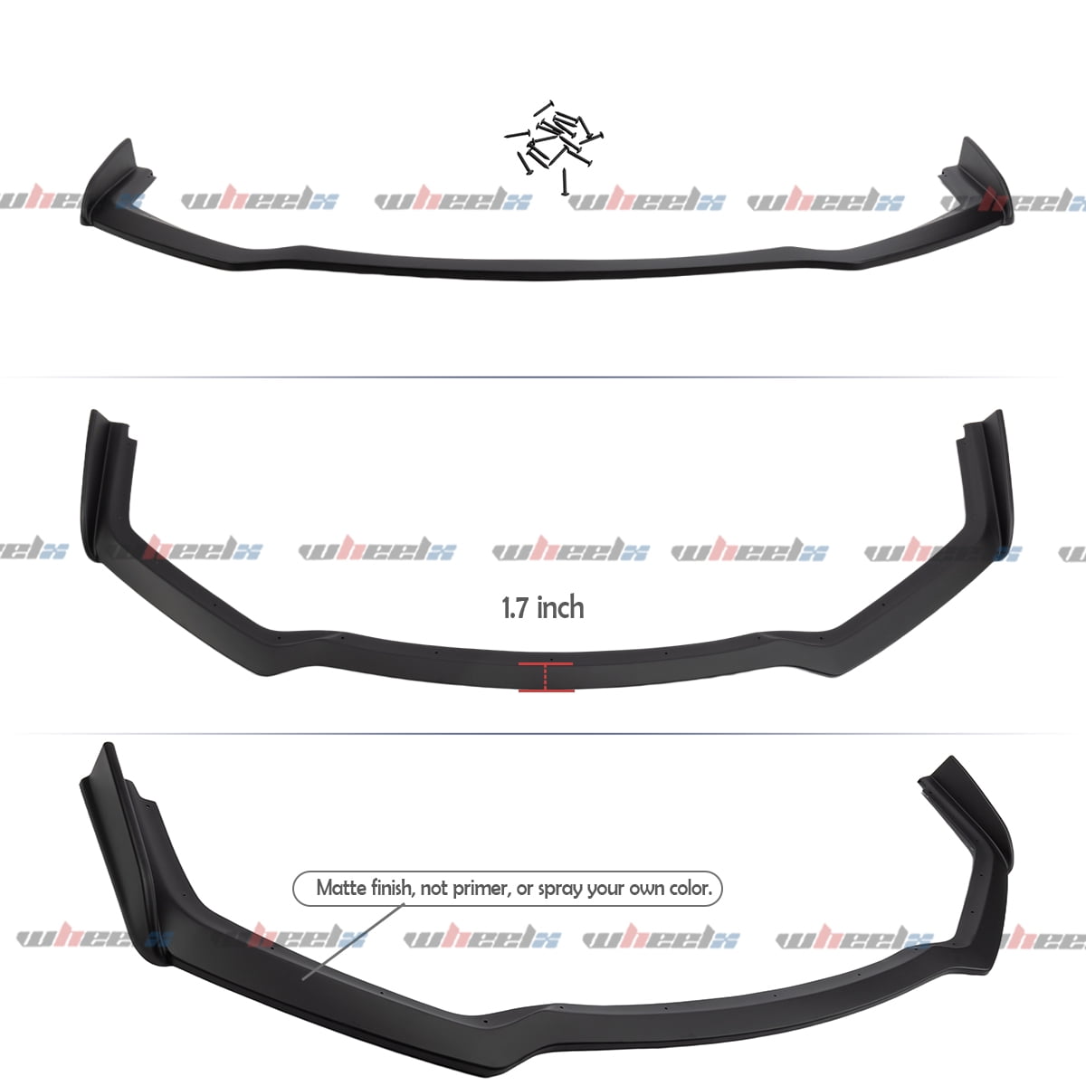 Front Lip Compatible with 2018-2024 Infiniti Q50 Sport, JDM Bumper Air Dam Lower Chin Splitter Protection Body Kit Fits for 2018 2019 2020 2021 2022 2023 2024 (Matte Black)