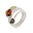 thumbnail image 2 of Set of Sterling Silver and Baltic Multicolored Amber Rings, Stackable Rings, 2 of 6