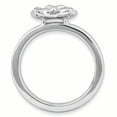 thumbnail image 2 of 925 Sterling Silver Heart Bow Diamond Stackable Ring Love Fancy, 2 of 8