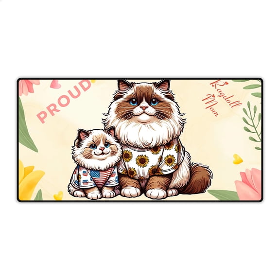 Happy Mother's Day Proud Ragdoll Mom Desk Mat Full Keyboard Mouse Pad Cat Lover Kitten Owner Gifts Idea Large Mousepad - 03003