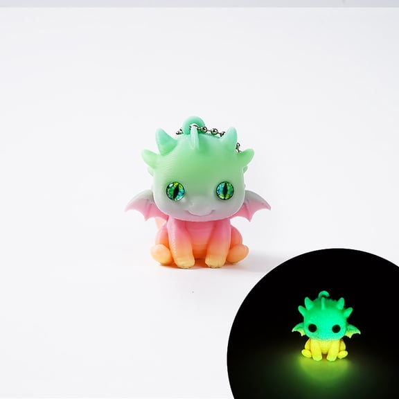 Weloille 3D Printed Little Dragon Figurine 1Pc, Creative Mini Animal Statue, Smooth Hand Painted Decorative Ornament, Cute Desktop Decor for Home Office Shelf Bedroom Living Room