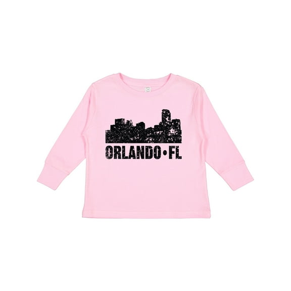 Inktastic Orlando Skyline with Grunge Boys or Girls Long Sleeve Toddler T-Shirt
