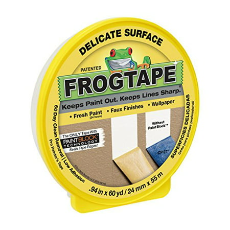 FrogTape Delicate Surface Painting Tape, 0.94 in. x 60 yd. Roll, Yellow (280220), N/A By