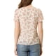 thumbnail image 3 of INSPIRAR CHIC Blusa Elegante de Manga Flutter con Cuello en V y Estampado Floral para Mujeres en Beige y Rosa Talla S, 3 of 5