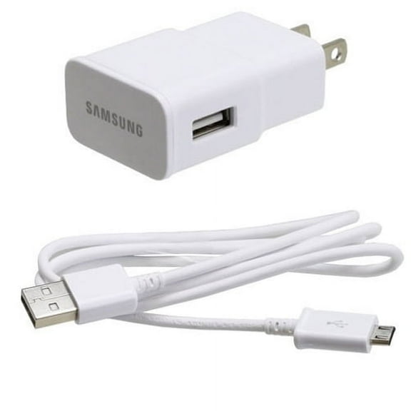 OEM Rapid Home Wall AC Charger USB Adapter Data Cable Sync Cord White LPV for AT&T Samsung Galaxy J3 - Verizon Samsung Galaxy J3 - T-Mobile Samsung Galaxy J7 - Sprint LG Stylo 3