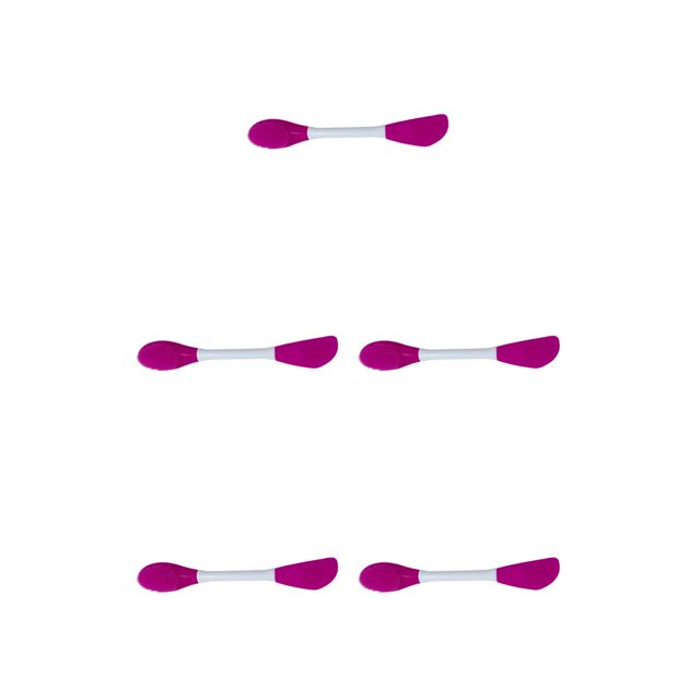 Seitruly Cepillo facial de silicona de 2 cabezales Aplicador de belleza de lodo facial Herramienta de cuidado de la piel de bricolaje, tipo cubiertos, No.7 5piezas Seitruly CBP167097
