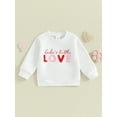 thumbnail image 2 of Bslissey Toddler Baby Girls Boys Valentine's Day Sweatshirt Long Sleeve Letter Embroidered Casual Pullover Tops 6M-4T Kids Crew Neck Loose Hoodie Daily Clothes, 2 of 9