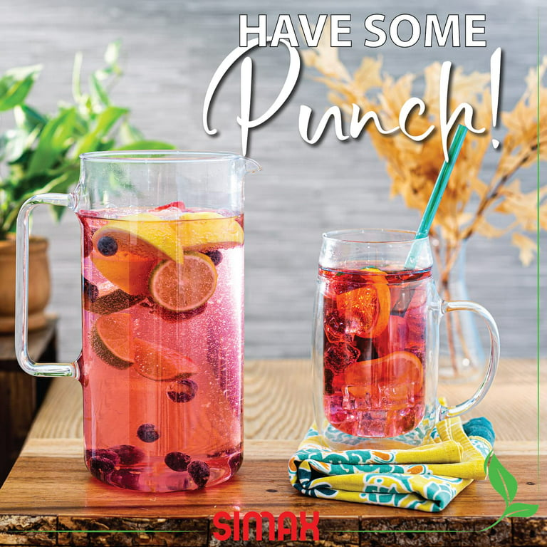 Simax Small Glass Pitcher with Spout Drink Pitcher for Sangria, Juice & Beverages, 1 Quart, Size: 1.5 qt, Clear
