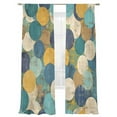 thumbnail image 6 of Teal Yellow Circle Sheer Curtains for Living Room Bedroom Geometric Abstract Art Sheer Curtains 108 Inch Long 2 Panels Set Light Filtering Curtain Window Treatments Drapes for Dining Room, 6 of 6