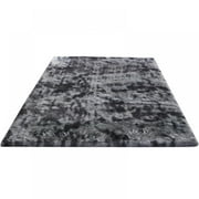 Soft Long Plush Rug Washable Reuseable Floor Mat Non-Slip Decor Rug For Living Room Bedroom Different Size Deep Gray