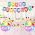 thumbnail image 5 of Suministros para fiesta de cumpleaños, incluidos globos de látex, bandera para tirar, adorno para tarta y juego de cintas, decoración para fiesta temática, 5 of 5