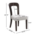 thumbnail image 3 of MAYEERTY Upholstered Dining Chairs Set of 2 - Gray Fabric, Dark Brown Rubber Wood Legs, 330 LBS, 3 of 8