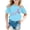 Sky Blue, variant on Girls T Shirts Short Sleeve Crew Neck Cancer Awareness Print Tee Casual T Shirts for Girls Size 5-6Y