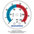 thumbnail image 4 of Measureman Medidor De Presión De Filtro De Piscina Lleno De Líquido, Tamaño De Esfera De 2 ", Caja De Acero Inoxidable 304, 0-35Psi/250Kpa, Montaje Central Trasero De 1/4" Npt, 4 of 5