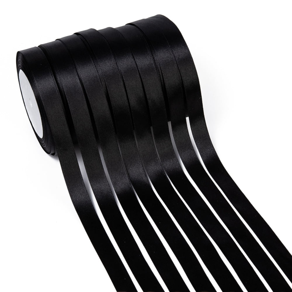 1group Single Face Satin Ribbon Polyester Ribbon Black Size: about 5/8 inch(16mm) wide 25yards/roll(22.86m/roll) 250yards/group(228.6m/group) 10rolls/group