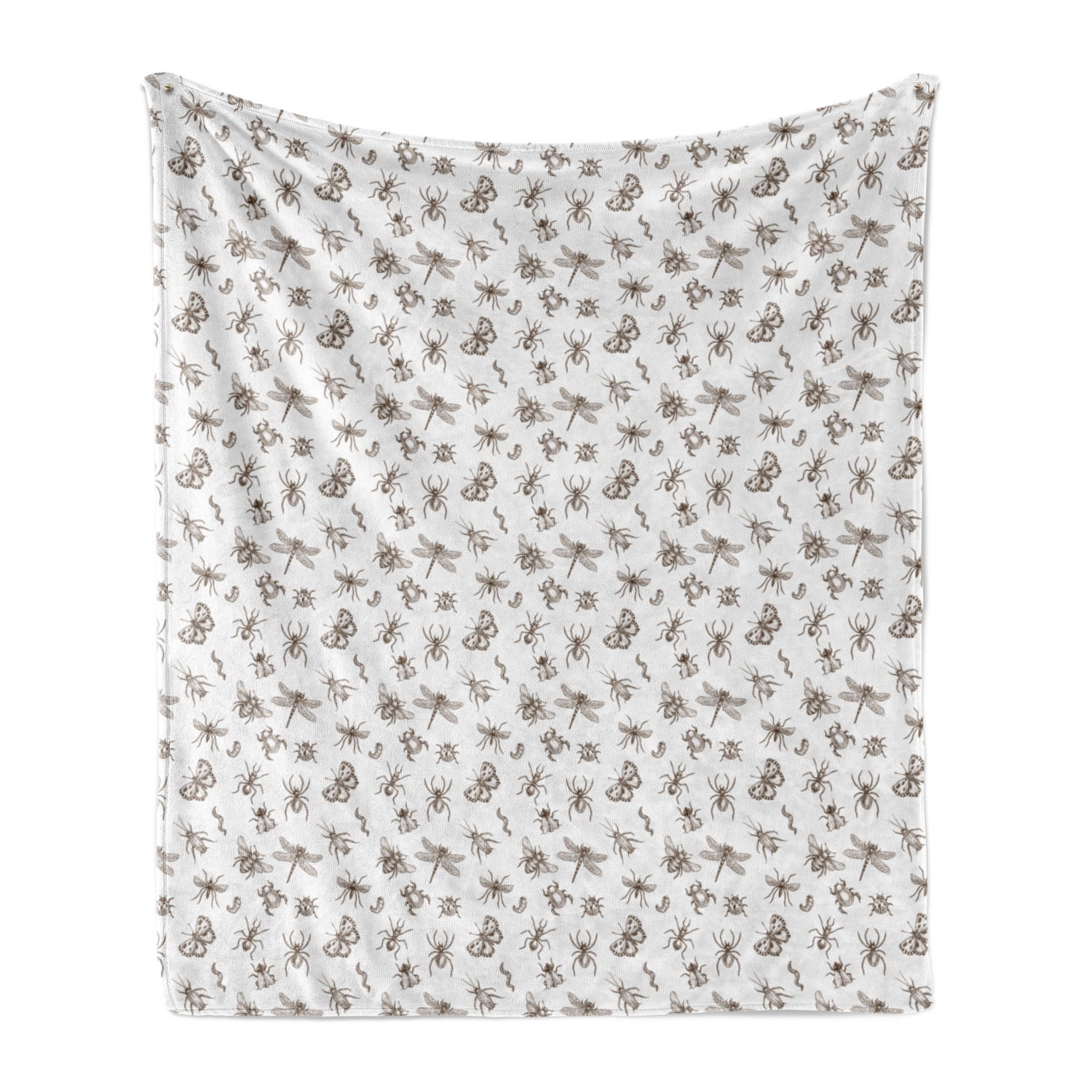 Repeating Pattern of Monochrome Various Entomological Creatures Umber and White 50 x 60 Cozy Plush for Indoor and Outdoor Use Ambesonne Insects Soft Flannel Fleece Throw Blanket