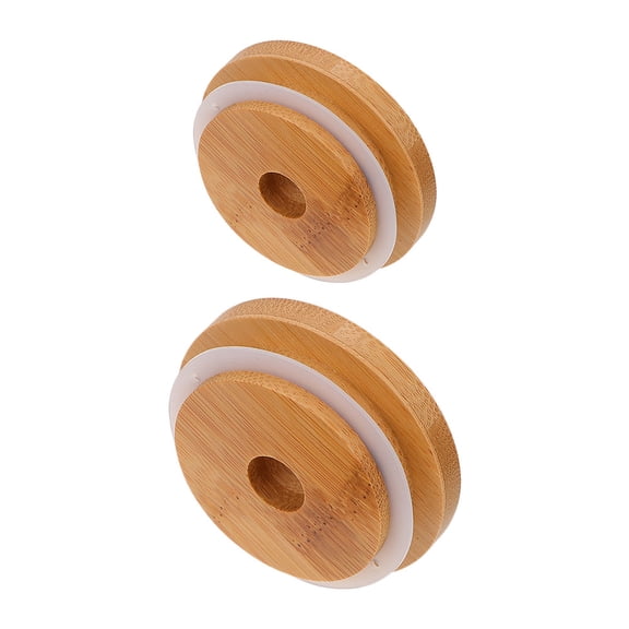 2Pcs Wooden Jar Lids Replacement Jar Lids Cover Canning Lids Secure Canning Jar Caps Cover for Home Kitchen Uses