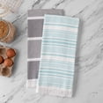 Better Homes & Gardens, 4 Pack, Fringe Kitchen Towel Set, Aqua Ocean