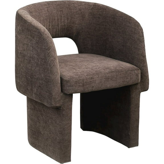 Meridian Furniture Emmet 18" Contemporary Fabric Dining Chair in Brown