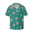 thumbnail image 2 of Lsque Starfish and Shell print Men's Cuban Collar Short Sleeve Shirt Summer Beachwear Casual Button Down Fashionable Vacation Leisure Shirt-X-Large, 2 of 7
