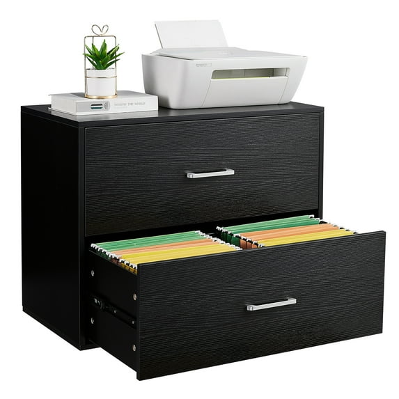 Pouseayar Lateral Wooden Filing Cabinet with 2 Drawer Suit for Letter Size