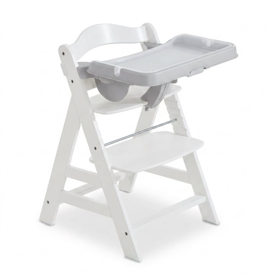 hauck Alpha Adjustable Booster High Chair and High Chair Tray Table, Grey
