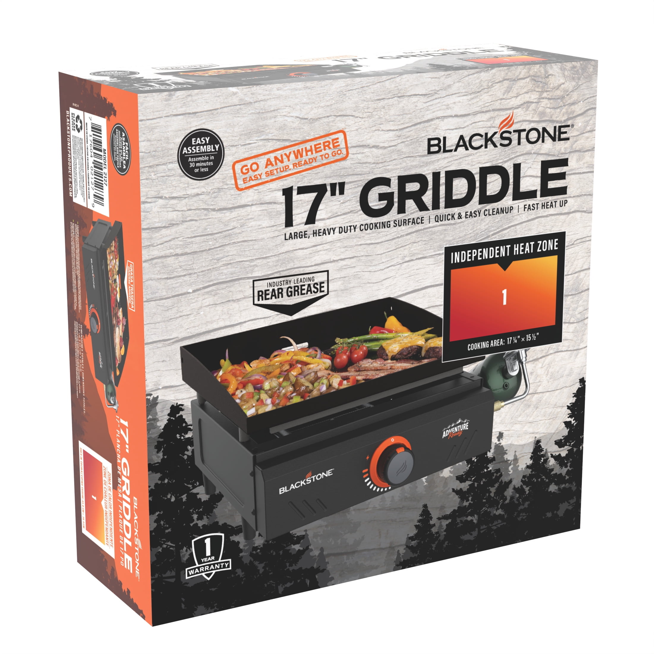 Blackstone Adventure Ready Single Burner 17” Tabletop Griddle with Non Slip Feet