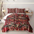 thumbnail image 2 of Erosebridal Timber Branch Quilt King for Women Men, Autumn Leaf Print King Coverlet Set, Red Brown, 3-Piece, 2 of 7
