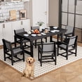thumbnail image 3 of JUSTLET Outdoor Patio Dining Chairs Set of 7,1 Dining Table and 6 Chairs,Black, 3 of 12