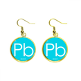 thumbnail image 1 of Química de metales pobres elementos periodo mesa plomo pb Ear Dangle Golden Drop Earring Jewelry Mujer Unbranded M, 1 of 3