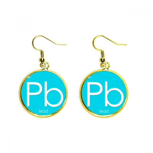 Química de metales pobres elementos periodo mesa plomo pb Ear Dangle Golden Drop Earring Jewelry Mujer Unbranded M