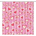 thumbnail image 2 of Valentine''s Day Shower Curtain Pink Heart Retro Love Romantic Couple Sweet Simple Fabric for Bathroom Decor Bathtub with Hooks(70" WX70 H), 2 of 4