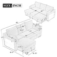 thumbnail image 4 of 90" Pull Out Sleeper Sofa L-Shaped Couch Convertible Sofa Bed with Storage Chaise, Storage Racks and USB Ports (Beige), 4 of 11