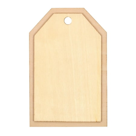 Hello Hobby 7" Unfinished Wooden Tag Shape for Crafting and DIY Projects