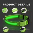 thumbnail image 3 of Collar de perro Led Collar de perro iluminado recargable por USB con collares intermitentes recargables e impermeables, 3 of 5