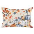 thumbnail image 2 of Blue White Pumpkins Fall Pillow Covers 20x30 Inch Queen Size, Thanksgiving Maple Squirrel Decorative Pillowcase with Zipper, Microfiber Pillow Protector, Breathable Pillowcases for Sofa Bed, 2 of 9